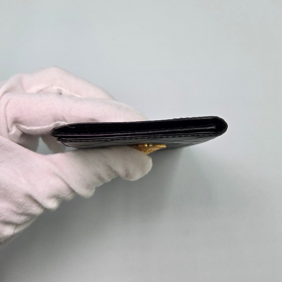 Versace Black Leather‎ Wallet Medusa Coin Logo Greek - Picture 10 of 12